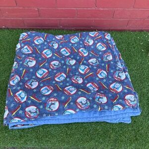 Vtg Y2K Thomas the Tank Engine Character Quilted Blanket Kids Train 39" x 42"